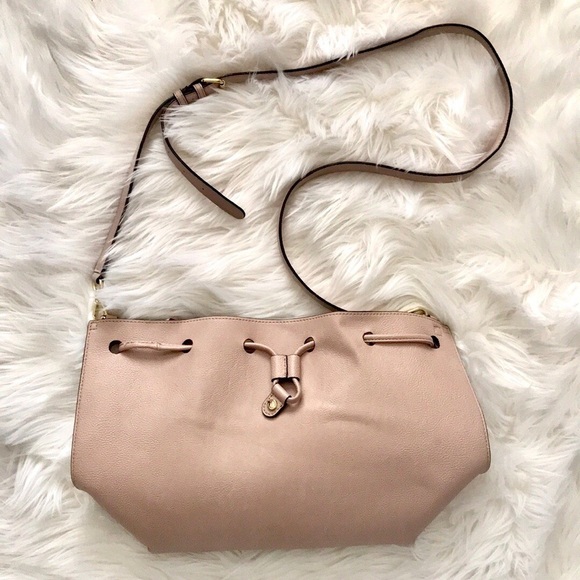Calvin Klein Pink Leather Drawstring Bucket Bag - Picture 6 of 8